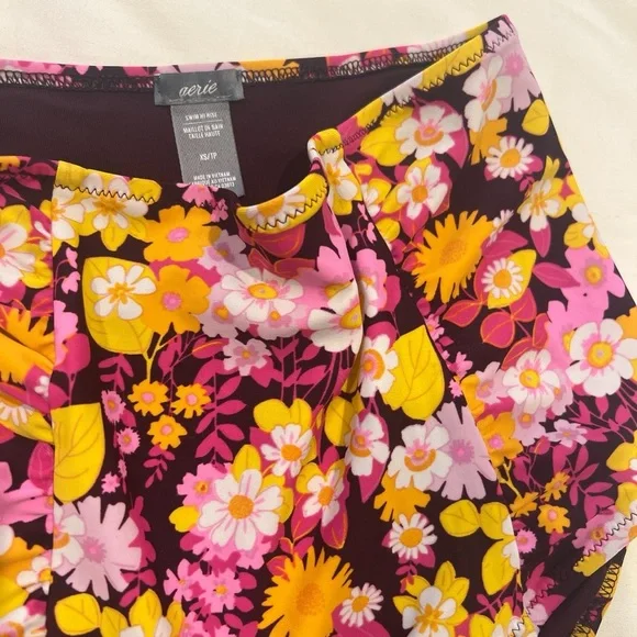 Aerie Floral Bikini - Pink and Yellow - Picture 2 of 3